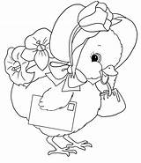 Easter Coloring Pages Chicken Cute Simple Activities Popular Getdrawings sketch template