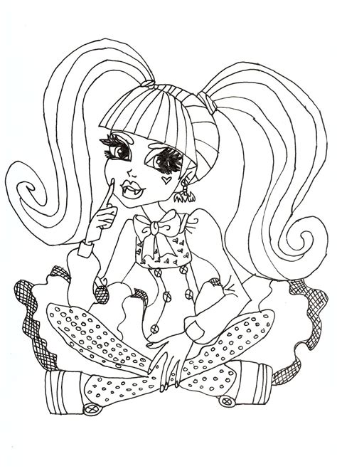 printable monster high coloring pages monster high draculaura