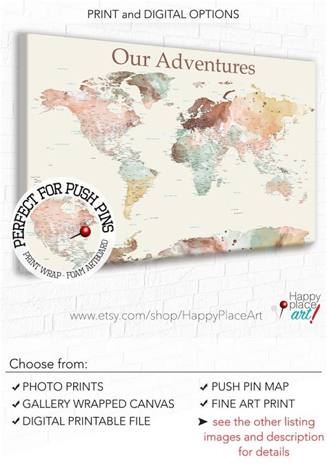 world map  detailed labels city country usa states etsy