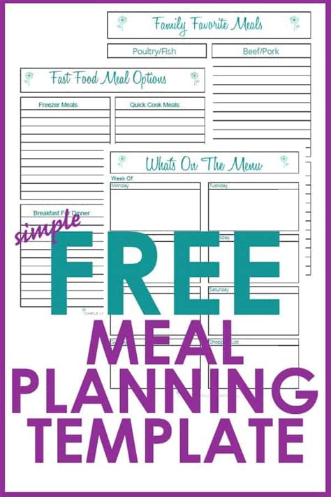 easy meal planning templates save time  money mommy  purpose