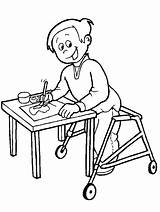 Coloring Pages Disabilities People Children Special Needs Kids Para Colorear Discapacidad La Un Skills Book sketch template