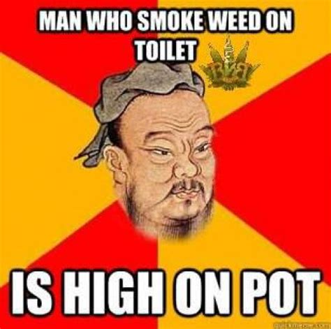 man who smokes weed on toilet is high on pot 420 meme