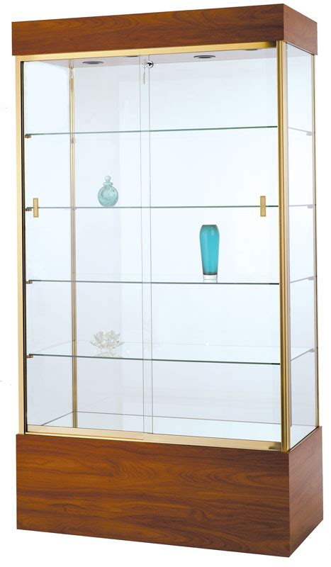 40 W X 73 H Wall Display Case Glass Back Standard Laminate Led Lights