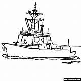 Coloring Battleship Destroyer Submarine Sailboat Sejong Designlooter Speedboat sketch template