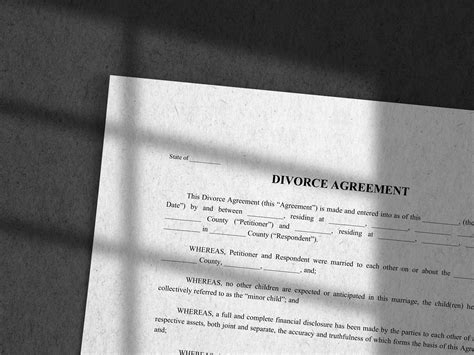 divorce agreement printable  editable legal family matters etsy