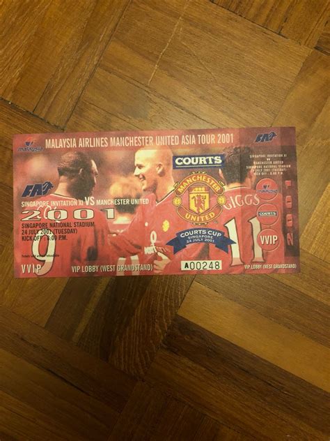 official unused vvip manchester united ticket hobbies toys memorabilia collectibles fan