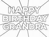 Birthday Happy Coloring Grandpa Printable Pages Card Mommy Cake Sheet sketch template