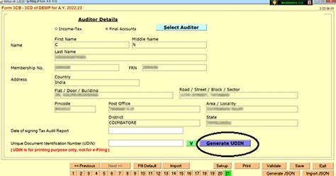 easy   generate udin  tax audit  gen bal software