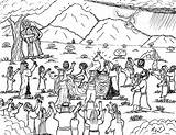 Moses Israelites Calf Sees Worshipping Idols Worshiping sketch template