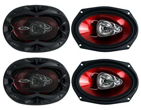 boss ch     car coaxial audio stereo speakers red