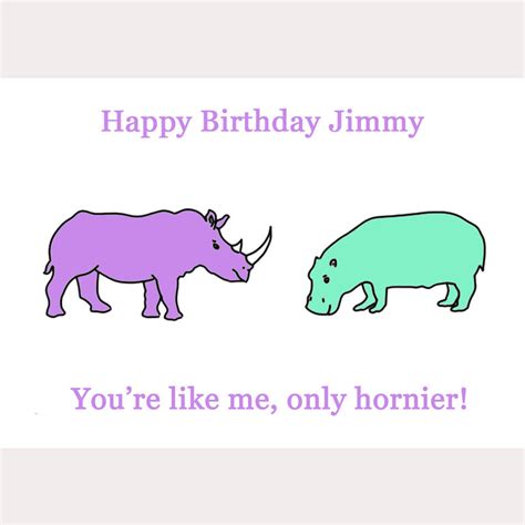 personalised birthday horny birthday card by clean design