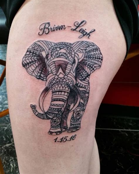 elephant tattoo on thigh designs ideas and meaning tattoos for you