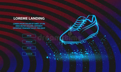 neon football boot illustration vector outline soccer boot  landing