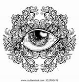Coloring Pages Acid Trip Template Eye sketch template