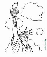 Liberty Statue Coloring Pages Printable Outline Kids Sheet Monuments Clipart Symbols States American July Cliparts National 4th Drawing Book Patriotic sketch template