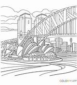 Colouring Coloring Pages Sydney Opera Harbour Bridge House Adult Drawing Colour Adults Choose Board sketch template