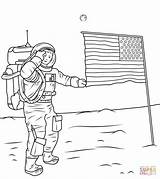 Neil Armstrong Moon Coloring Pages Printable Para Colorear Drawing Book Flag American Sobre Search Walks sketch template
