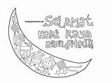 Raya Ketupat Aidilfitri Colouring Drawing Pages Hari Getdrawings Har Search sketch template