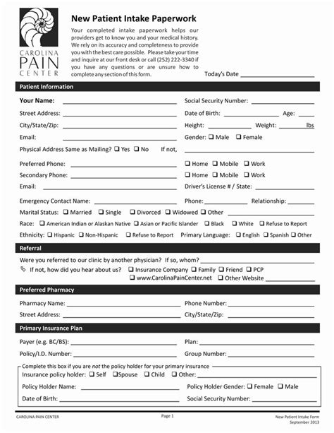 medical intake forms template     patient intake forms