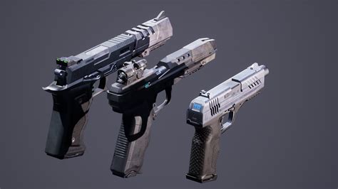 futuristic pistol pack  weapons ue marketplace