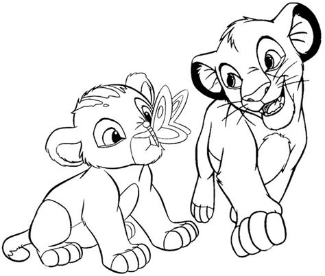 baby simba  nala coloring page   lion king