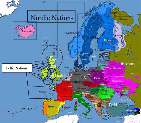 ethnic map  europe  european ethnic map  map europe maps