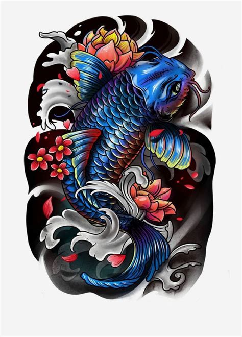 art  koi tatuagem carpa carpa azul arte da tatuagem japonesa