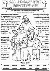 Beatitudes Catholic Color Worksheet Poster Kids Coloring Printable Sermon Mount Pages Activities Own Children Printables Bible Sunday School Crafts Church sketch template