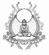 Buddha Sketch Gautam Drawing Line Draw Clipart Man Sketches Buddah sketch template