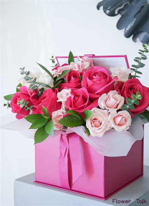 pink romance flower gift box  duluth ga flower talk