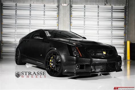 black diamond edition cadillac cts  coupe lowered  strasse wheels