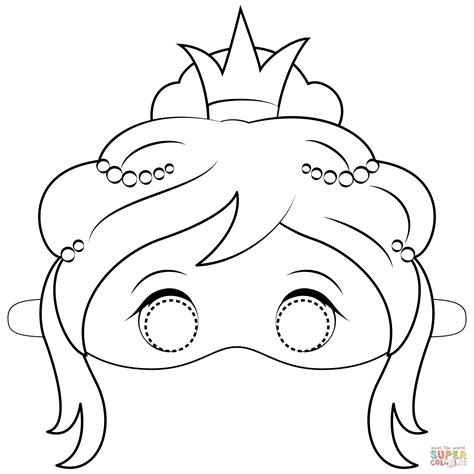 princess mask coloring page  printable coloring pages