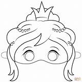 Coloring Princess Mask Pages Printable Paper sketch template