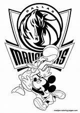 Mavericks Dallas Coloring Pages Nba Disney Mouse Mickey Printable Donald Duck Kids Basketball Print Birthday sketch template