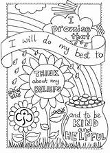 Scout Coloring Girl Rainbow Activities Promise Brownie Guides Girlguiding Rainbows Think Pages Sheet Printable Thinking Crafts Brownies Colouring Scouts Law sketch template
