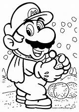 Mario Pages Coloring Super Print Christmas Printable Kids Paper Color Luigi Yoshi Colouring Snowballs Book Sheets Bestcoloringpagesforkids Winter Nintendo Maatjes sketch template