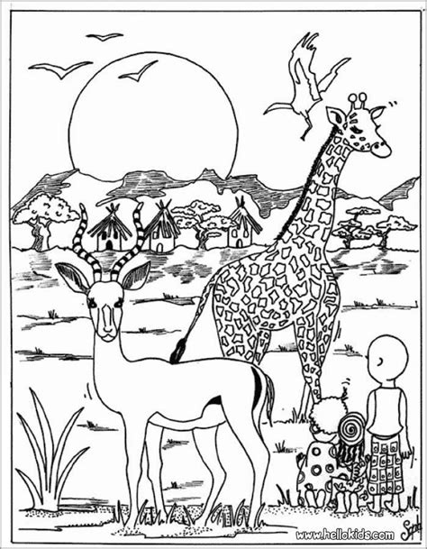 african animals coloring page coloringbay