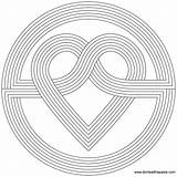 Coloring Pages Heart Mandala Knot Simple Choose Board Printable sketch template