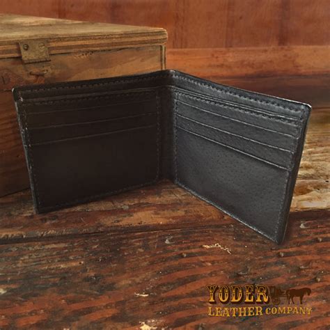 Amish Black Eel Skin Billfold Handmade Yoder Leather Company