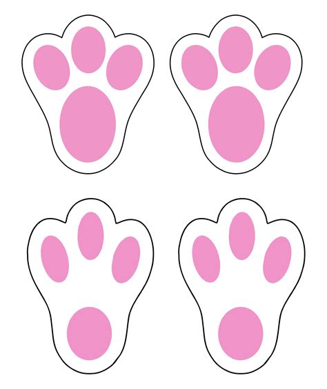 printable cut  easter bunny footprints printable word searches