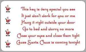 santas magic key stickers christmas poem labels  ebay