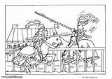 Medieval Coloring Pages Fight Color Horses Print Horse 04kb 439px Drawings Hellokids sketch template