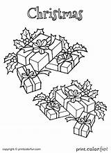 Christmas Boxes Color Coloring Printcolorfun Presents sketch template