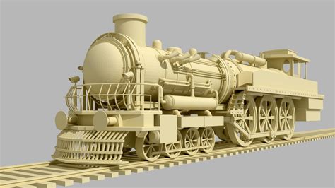 train steam locomotive  model cgtrader