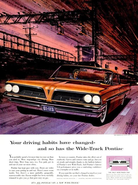 wide track motor division corporation gm classic auto  advertisement car ad  pontiac