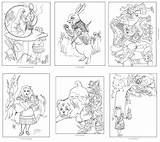 Wonderland Coloring Alice Book Tenniel Drawings Zoom Click Designlooter 37kb sketch template