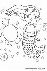 Mermaid Coloring Pages Kids Cute Printables Sheets Sheet Simple Colouring Mermaids Activity Summer Little Fun Book Sea Ocean Books Choose sketch template