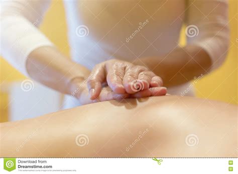 Closeup Of Professional Back Massage Back Massage Stock