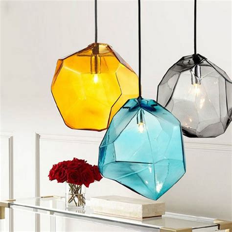 Modern Colorful Glass Pendant Light Hanging Lamp 6 Colors G9 Led