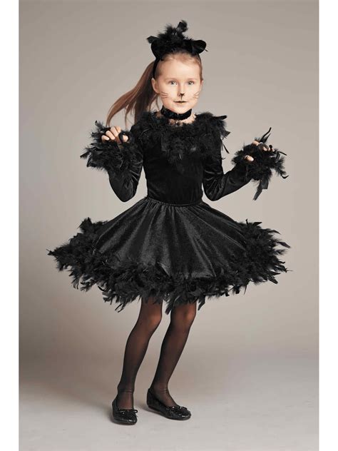 black cat costume for girls chasing fireflies